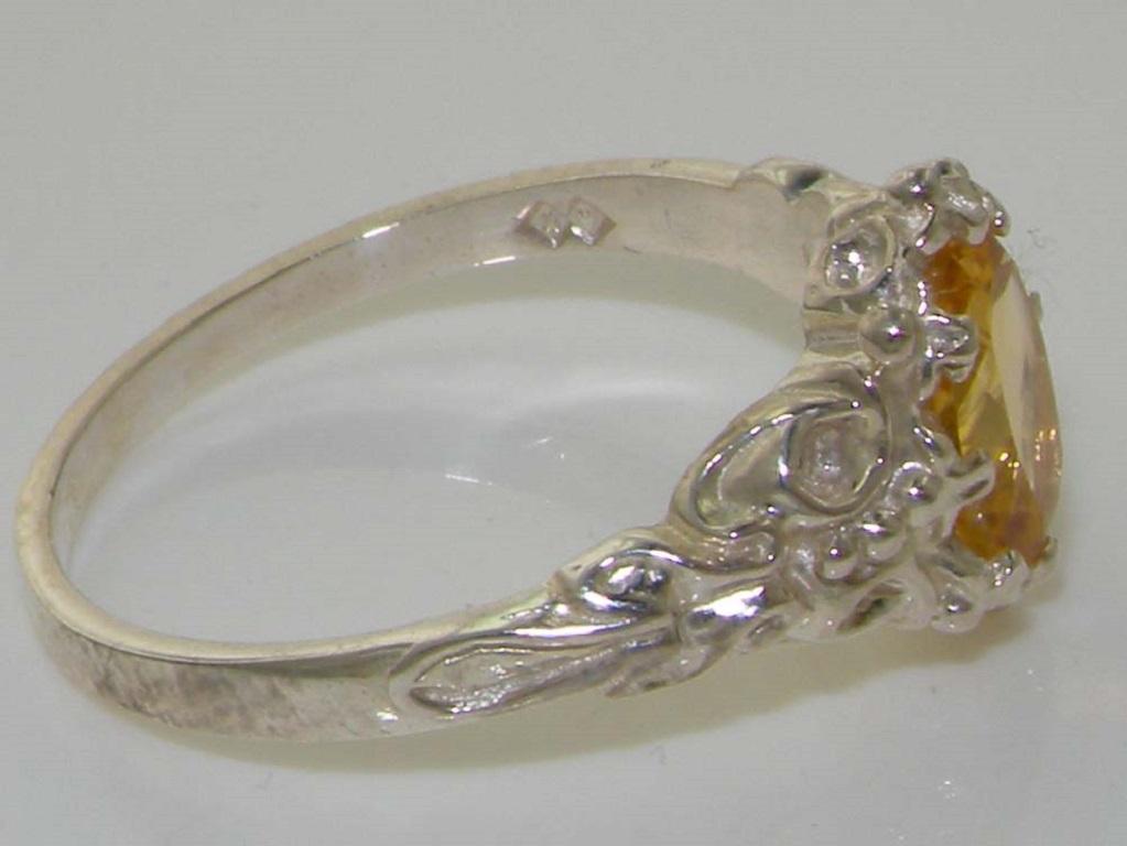 For Sale:  925 Sterling Silver Natural Citrine Anniversary Solitaire Ring Customizable 4