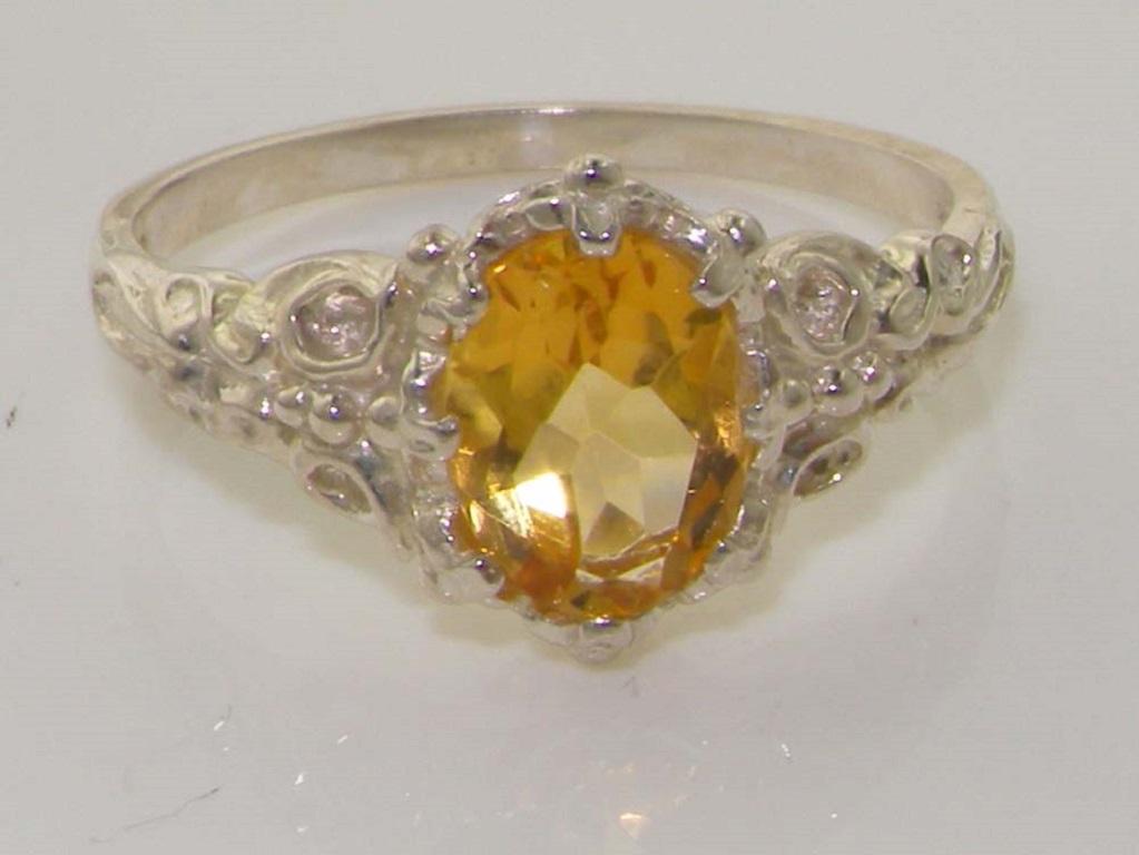 For Sale:  925 Sterling Silver Natural Citrine Anniversary Solitaire Ring Customizable 5