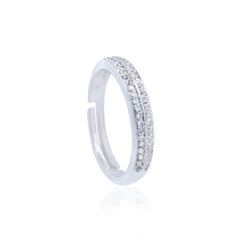 925 Sterling Silver Natural Pave Diamond Eternity Band Ring Minimalist Gift.