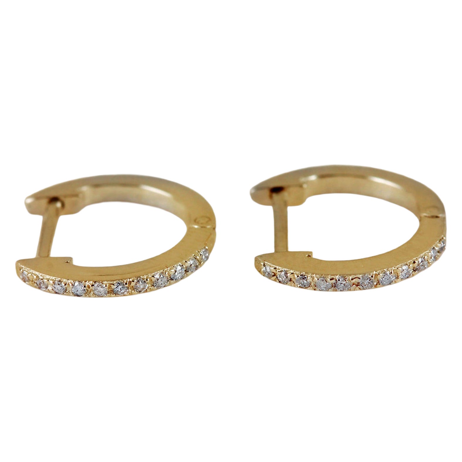 925 Sterling Silver Natural Pave Diamond Hoop Earring Anniversary Gift For Women
