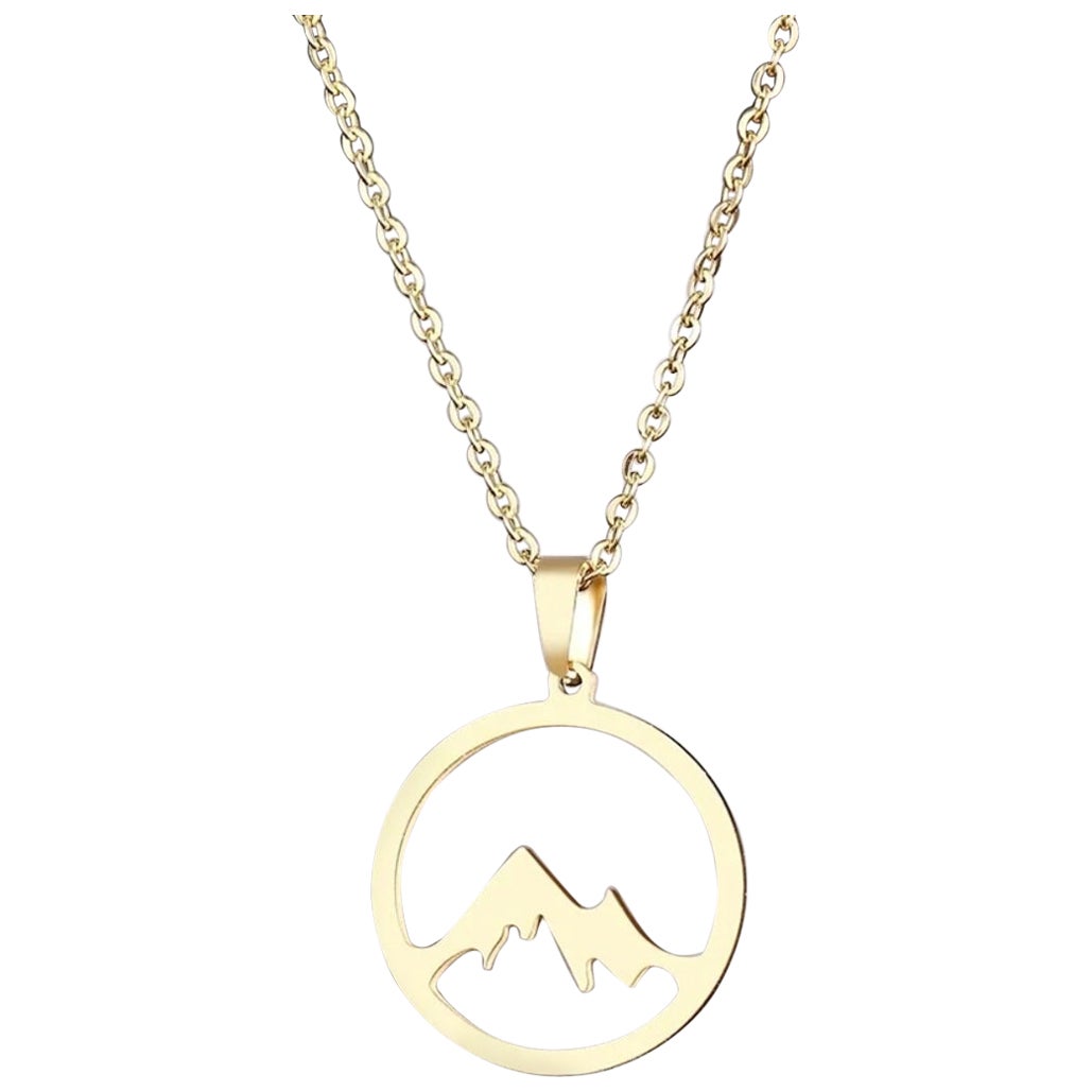 925 Sterling Silver Necklace For Women Mountain Hill Engagement Pendant Jewelry. en vente