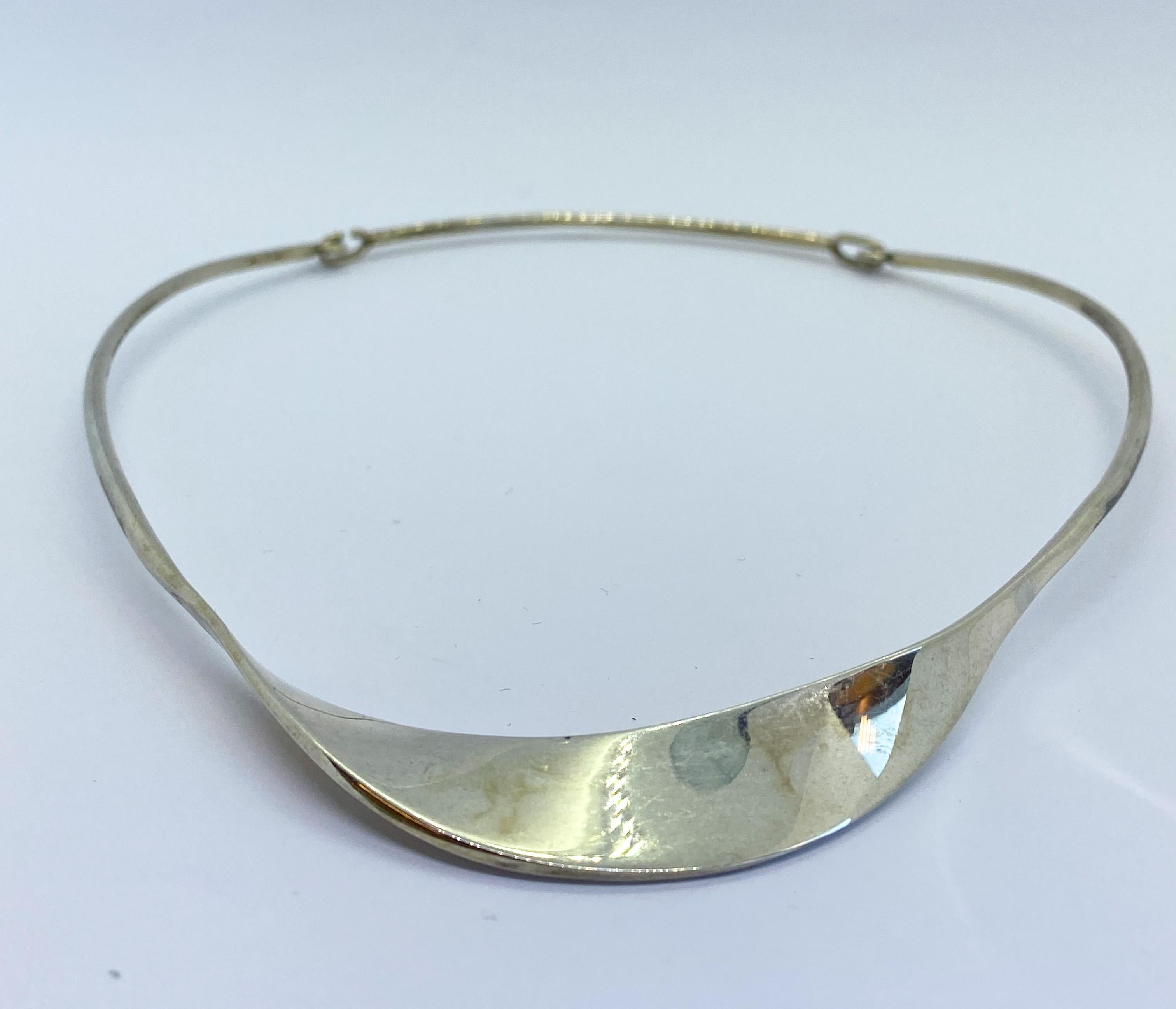 Modernist 925 Sterling Silver Necklace Silver Dreams Pekka Piekäinen Finland For Sale