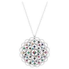 925 Sterling Silver Necklace with Pendant. Flower of life pendant