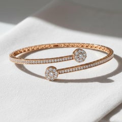 925 Sterling Silver Open Cuff Moissanite Bracelet Anniversary Gift for Women.