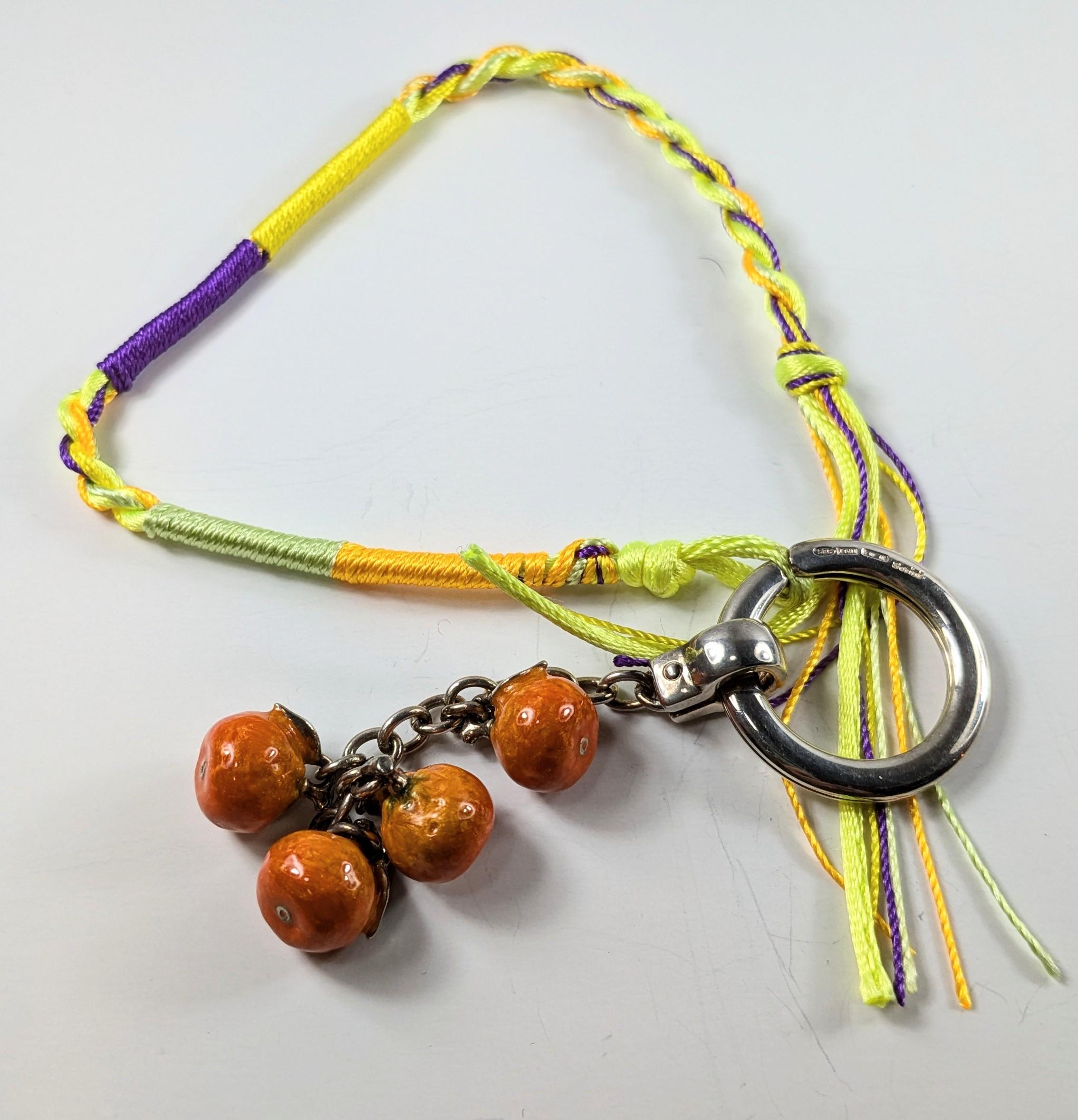 Contemporary 925 Sterling Silver Oranges Keychain by Pietro Sorini For Sale