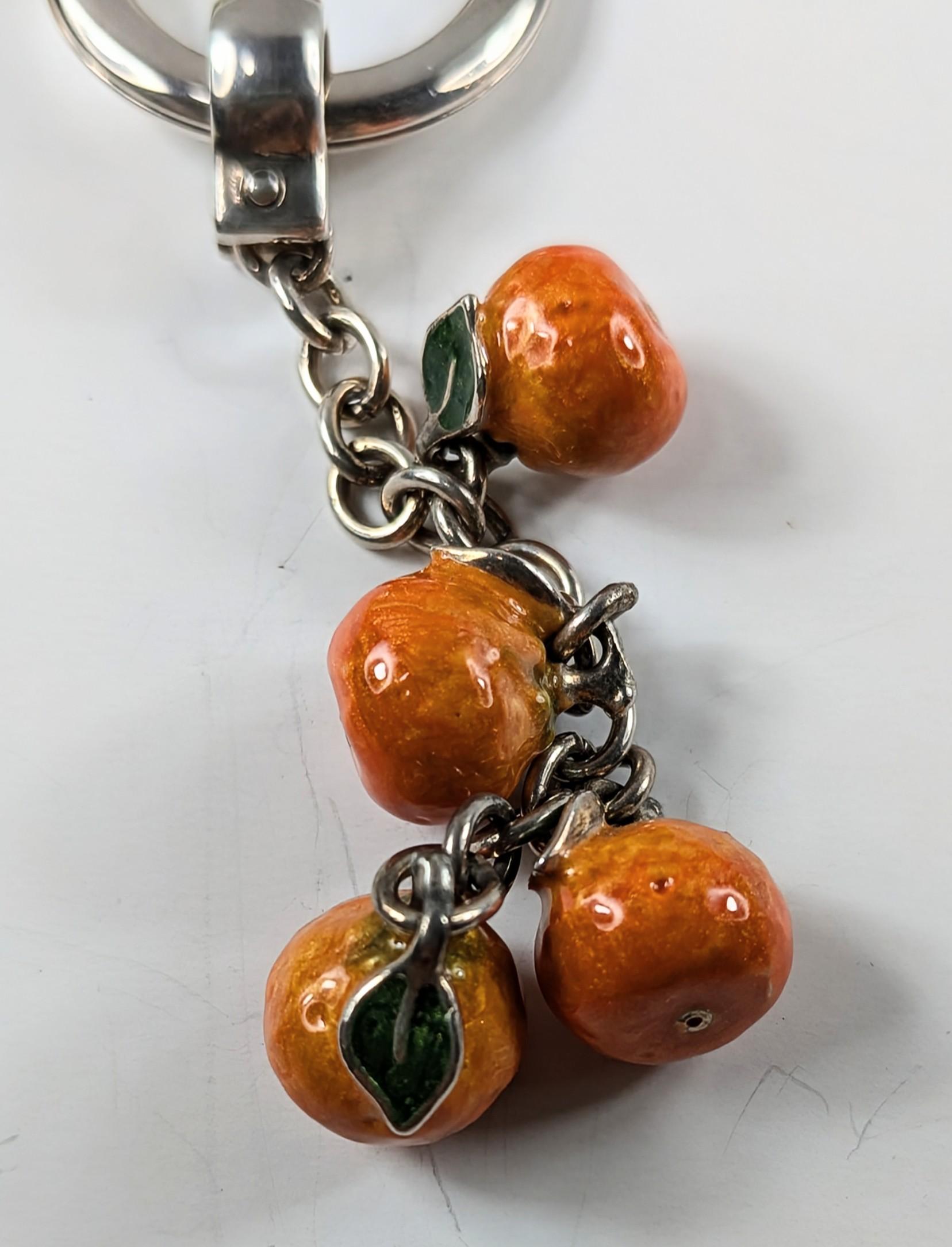 925 Sterling Silver Oranges Keychain by Pietro Sorini In Excellent Condition For Sale In Bilbao, ES
