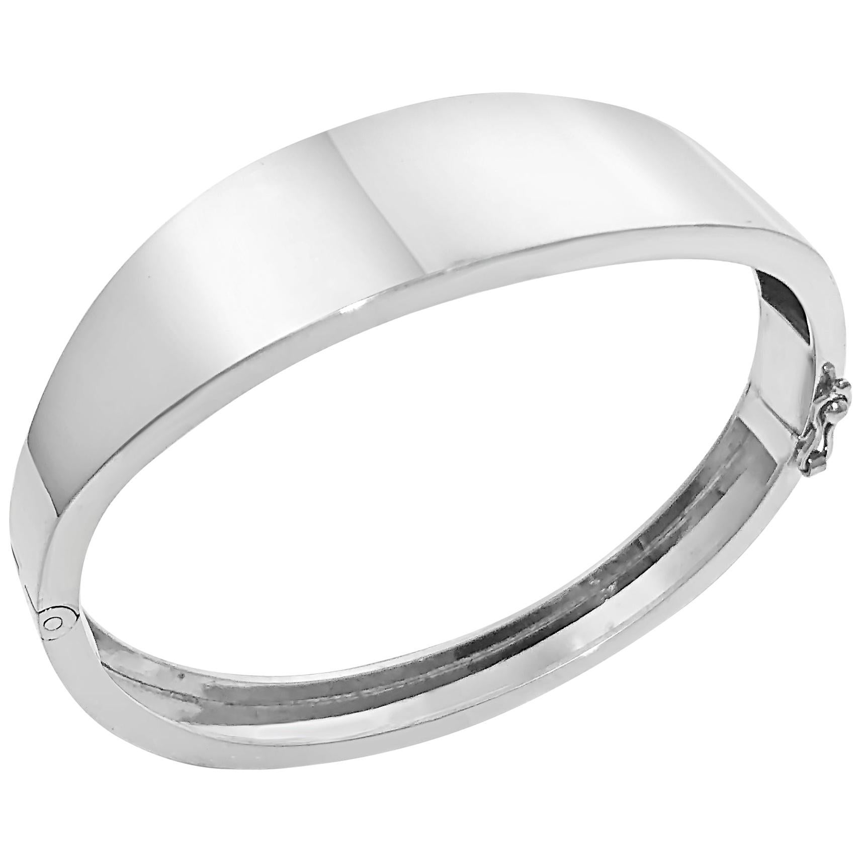 .925 Sterling Silver Oval Bracelet by Manart For Sale