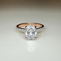 925 Sterling Silver Oval Shape Moissanite Ring For Women Beautiful Gift.