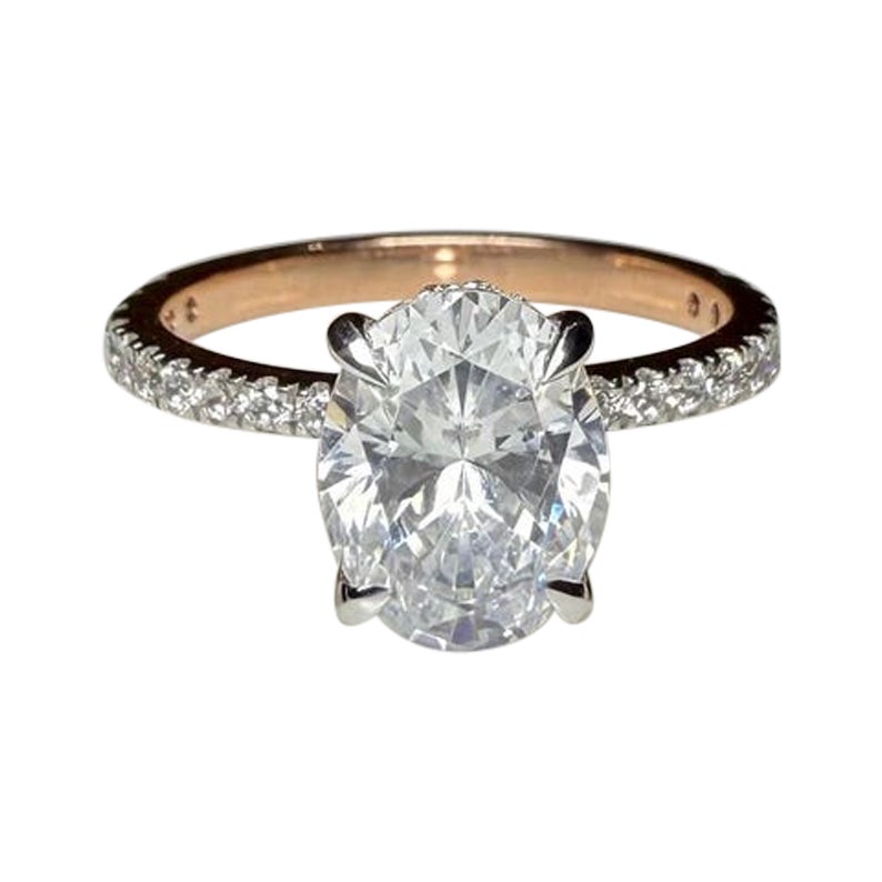 925 Sterling Silber Oval Form Moissanite Ring für Frauen Schönes Geschenk.