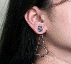 Pendiente colgante de diamantes con pavé de plata de ley 925 Regalo de Navidad de joyería con diamantes.