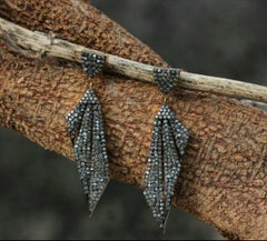 925 Sterling Silber Pave Diamond Dangle Earring Silber Designer Weihnachtsgeschenk.