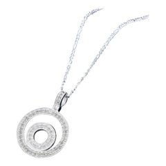 Pendentif double cercle en argent 925 avec diamants pavés Cadeau minimaliste pour elle