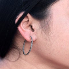 925 Sterling Silver Pave Diamond Earring 14K Solid Gold Hoop Earring Unique Gift