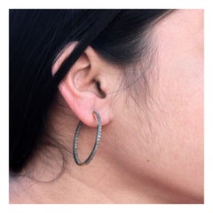 925 Sterling Silver Pave Diamond Earring 14K Solid Gold Hoop Earring Unique Gift 925 Sterling Silver Pave Diamond Earring 14K Solid Gold Hoop Earring Unique Gift