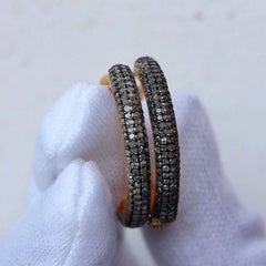 925 Sterling Silver Pave Diamond Hoop Earring For Her Beautiful Anniversary Gift