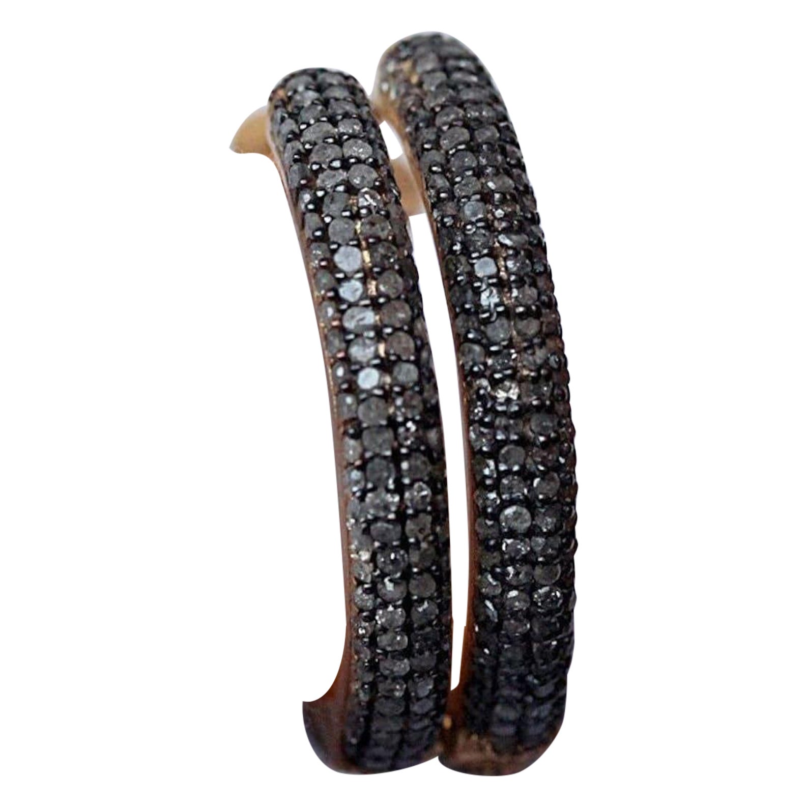 925 Sterling Silver Pave Diamond Hoop Earring For Her Beautiful Anniversary Gift (en anglais)