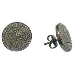 925 Sterling Silver Pave Diamond Studs Earrings Beautiful Gift For Women Wedding