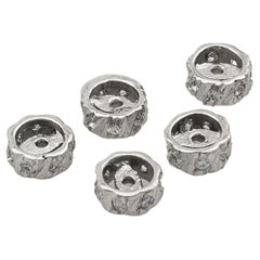 925 Sterling Silver Pave Diamond Wheel Spacer Finding 5 Piece Lot