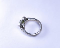 925 Sterling Silver & Peridots Center Ring by L A MH