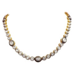 925 Sterling Silver Polki Necklace Natural Diamond And Polki Victorian Necklace