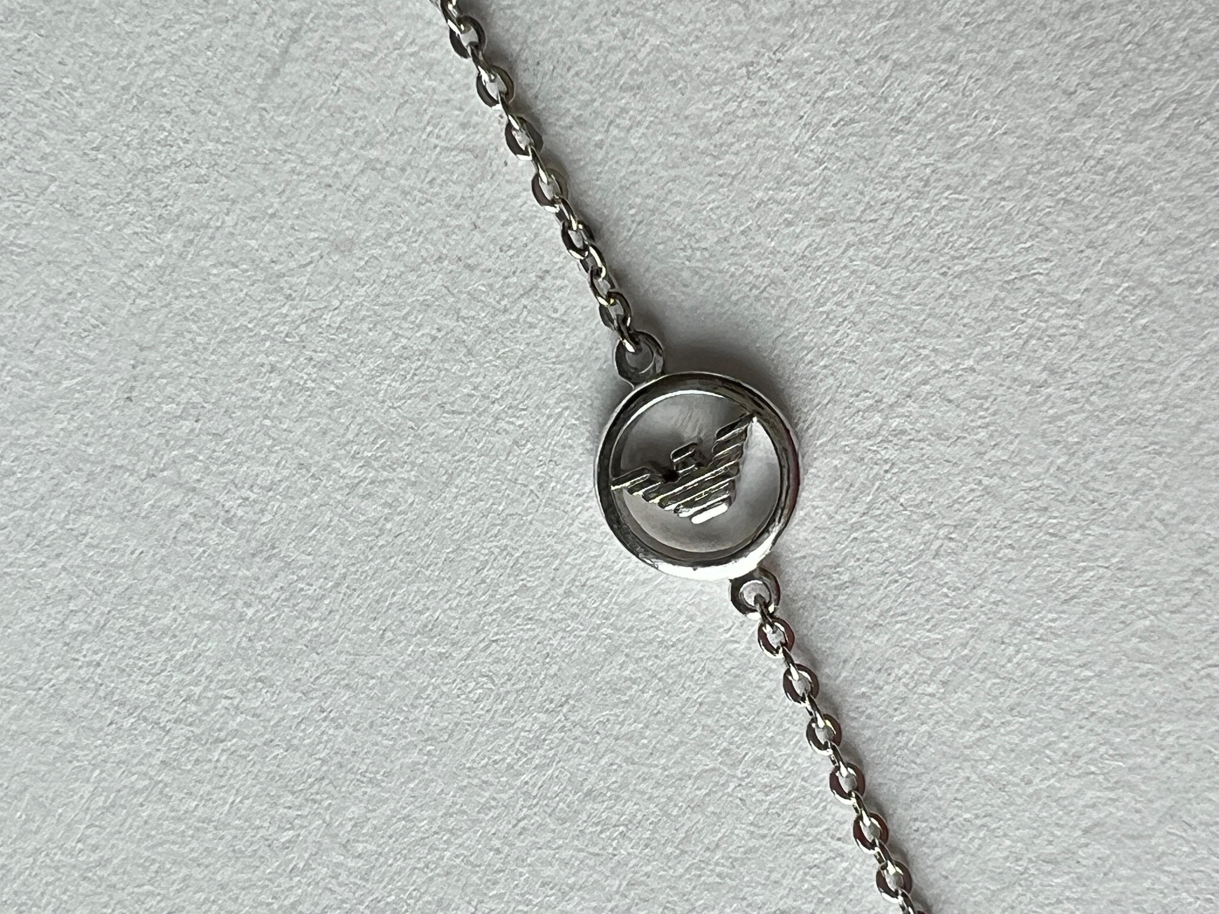 Bead 925 Sterling Silver Quartz Necklace Emporio Armani For Sale