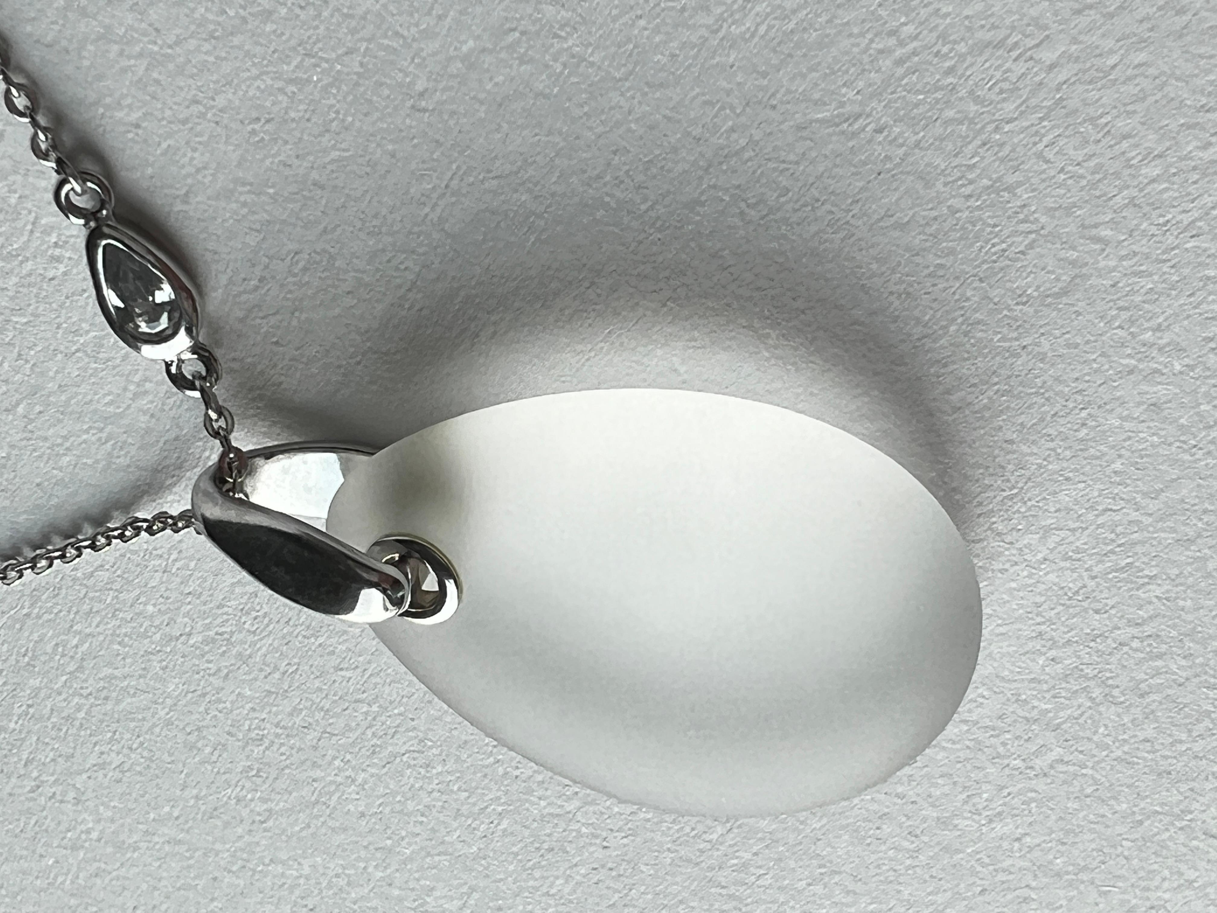 925 Sterling Silver Quartz Necklace Emporio Armani In Excellent Condition For Sale In Reston, VA