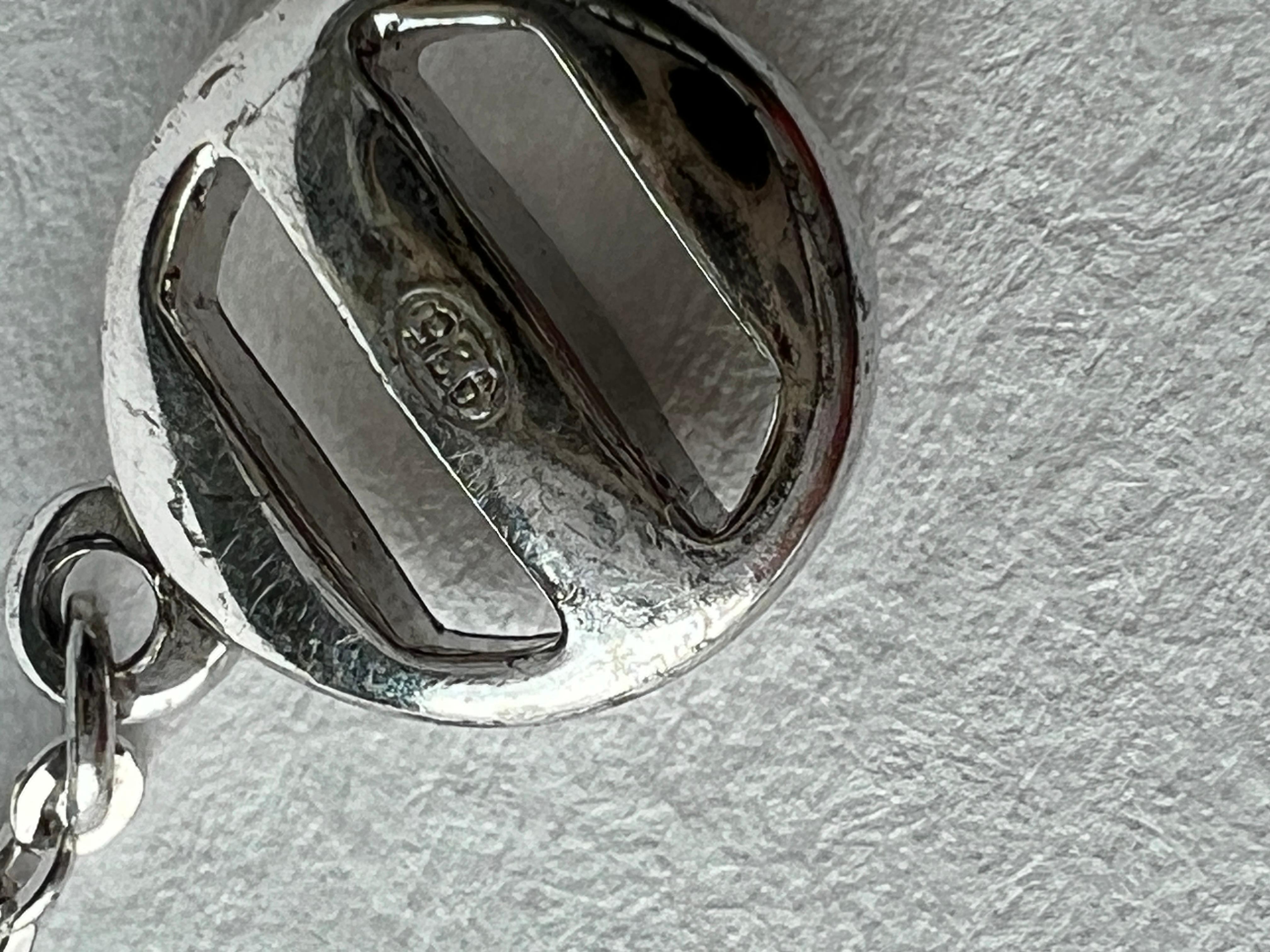 925 Sterling Silver Quartz Necklace Emporio Armani For Sale 1