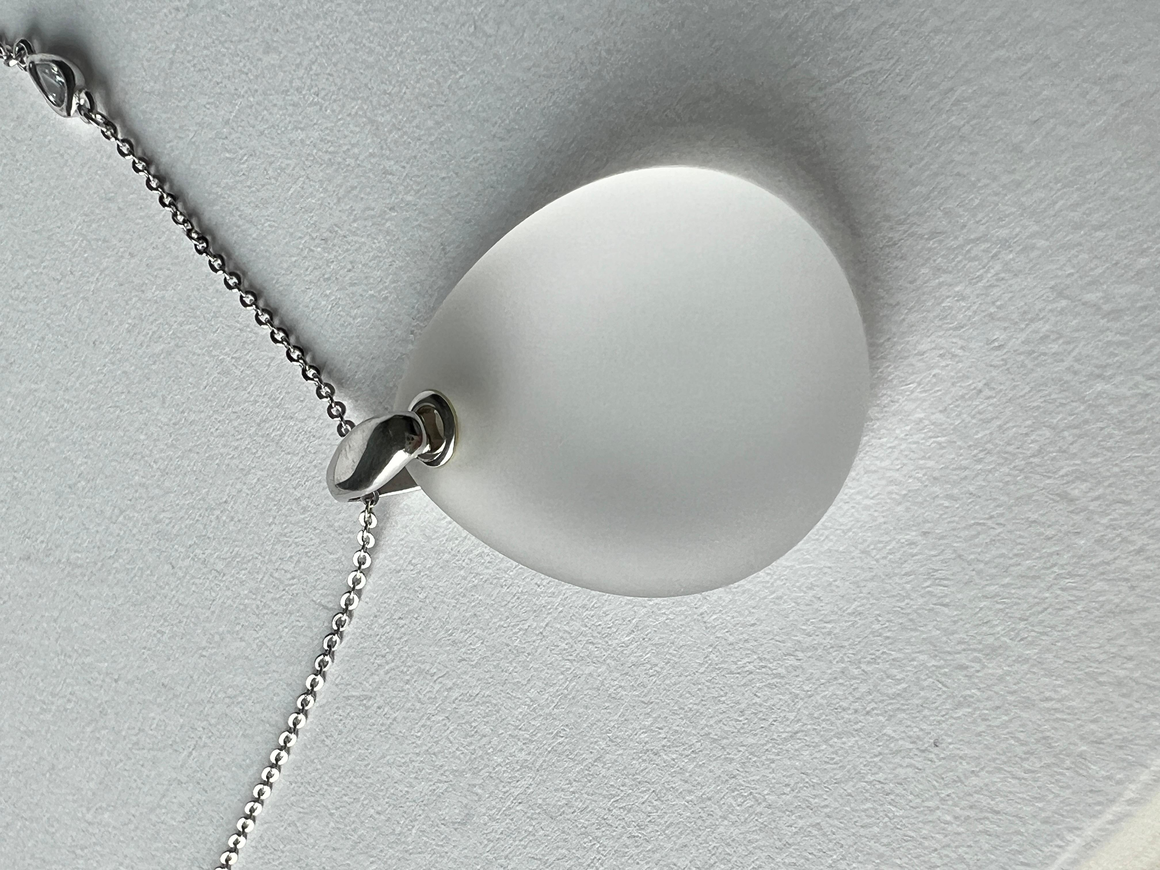 925 Sterling Silver Quartz Necklace Emporio Armani For Sale 3