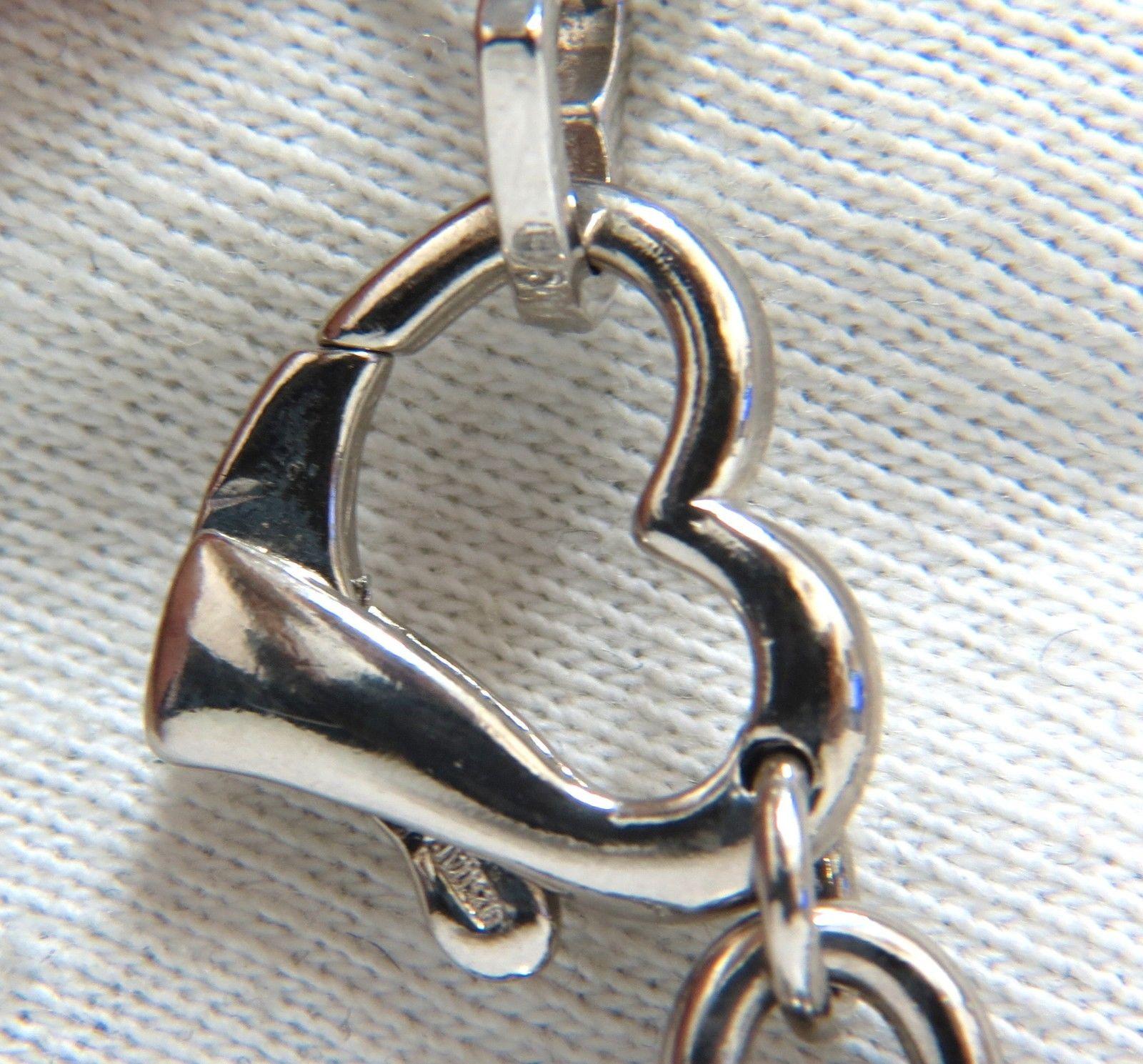 925 Sterling Silver Reversible Heart Linked Necklace In New Condition In New York, NY