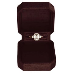 925 Sterlingsilber-Verlobungsring 2CT mit Moissanit im Smaragdschliff, Geschenk für sie