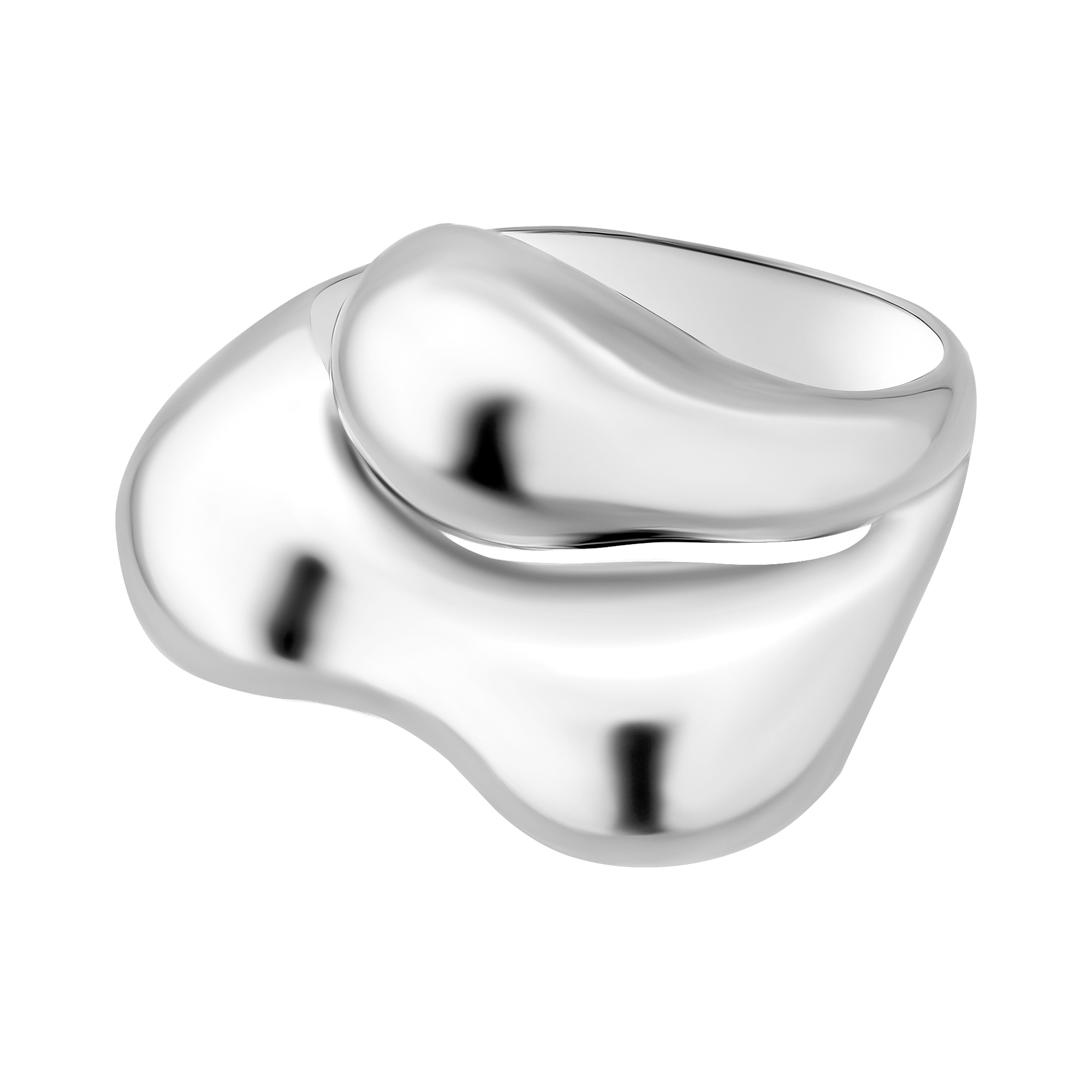 For Sale:  Wave Gilding Sterling Silver Ring Minimalist Elegant Cocktail Modern Jewelry 3