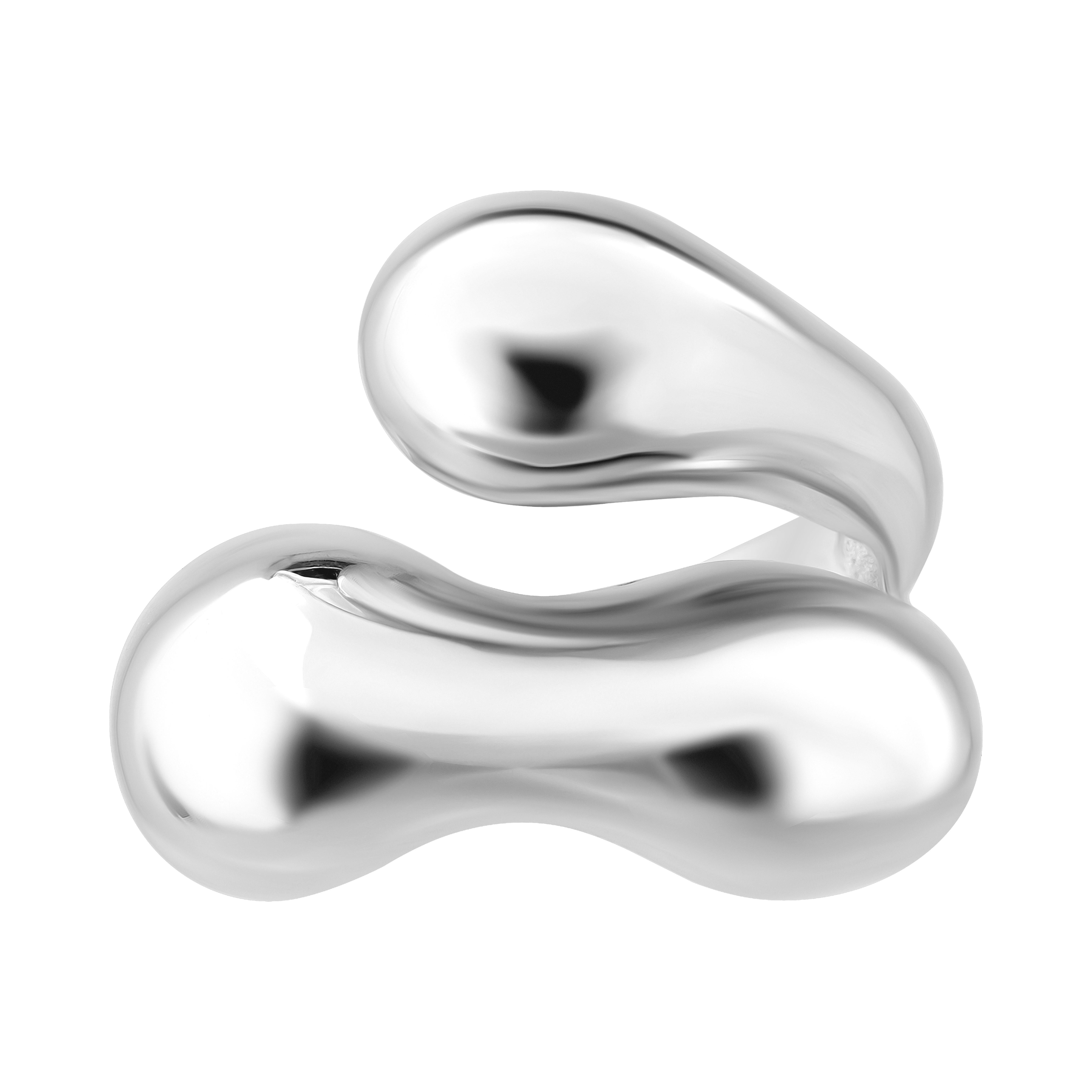 For Sale:  Wave Gilding Sterling Silver Ring Minimalist Elegant Cocktail Modern Jewelry 4