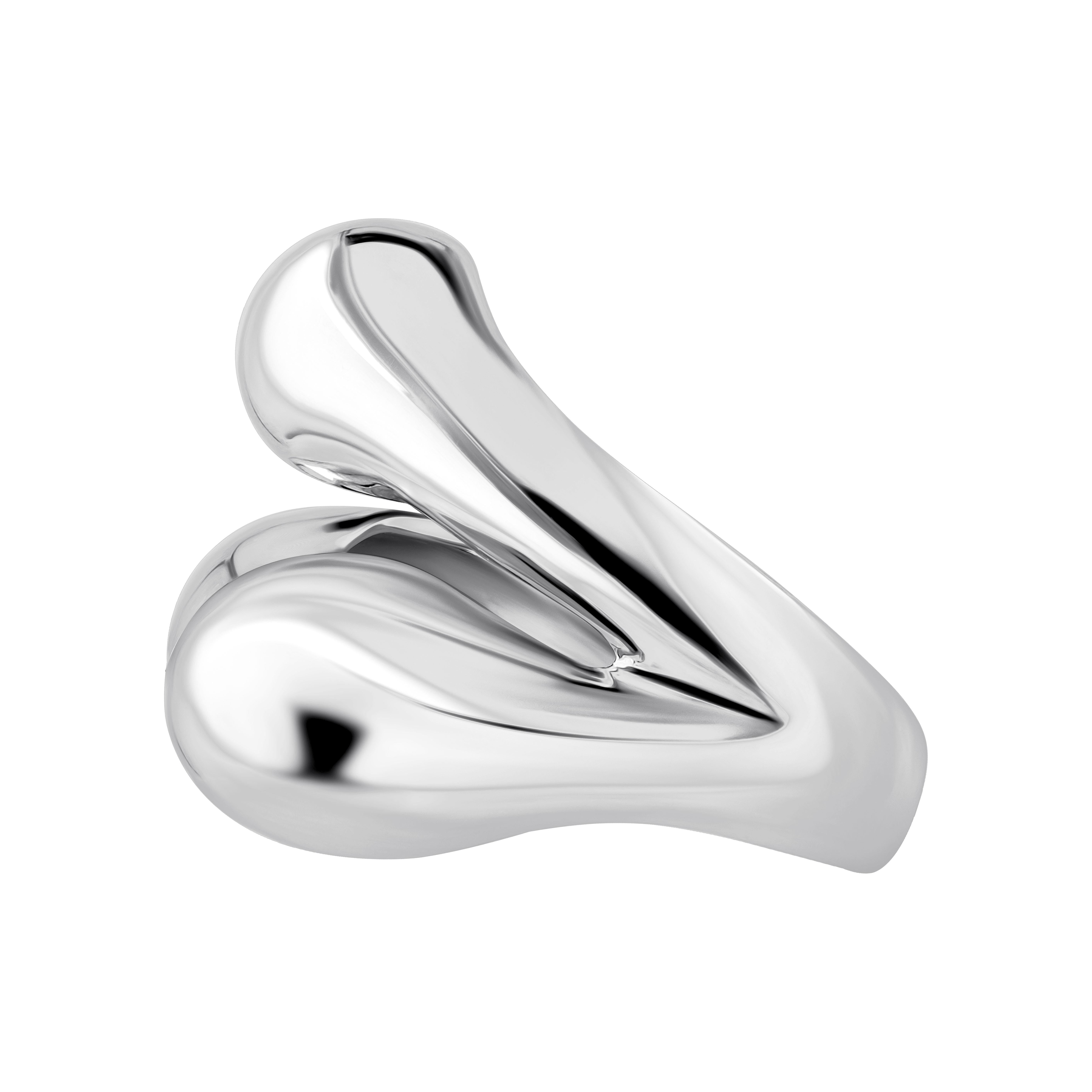 For Sale:  Wave Gilding Sterling Silver Ring Minimalist Elegant Cocktail Modern Jewelry 5