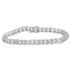 .925 Plata de Ley Diamante talla rosa de 1,0 cttw Pulsera de eslabones ondulados
