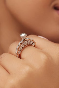 925 Sterling Silver Round Stone Ring Beautiful Moissanite Anniversary Ring Gift.