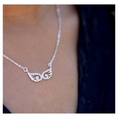 Collana semplice in argento 925 Nature Pave Diamond, regalo per le donne.