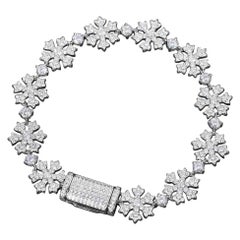 Pulsera de plata de ley 925 con diseño de copos de nieve para mujer. Pulsera de moissanita, ideal para regalar