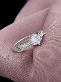 925 Sterling Silver Solitaire Moissanite Ring For Women Minimalist Gift For Her.