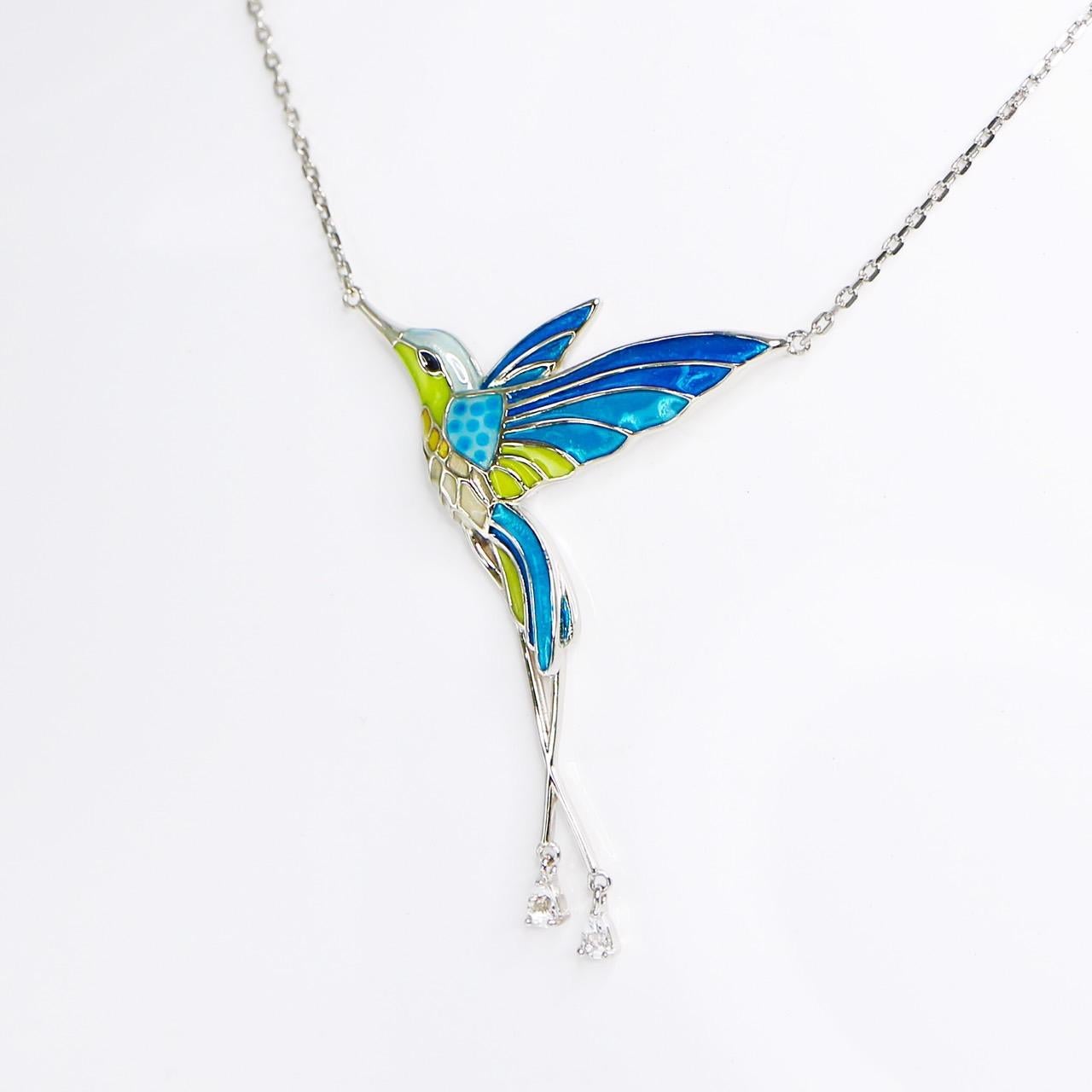 *925 Sterling Silver Swallow Enamel Antique Stud Necklace*

Swallow shape enamel on the white gold plated 925 sterling silver band with fine workmanship and enamel art. 

The earrings combine fashion and classic design ideas and are suitable for