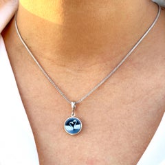 925 Sterling Silver Swan Cameo Carving Agate Pendant Necklace