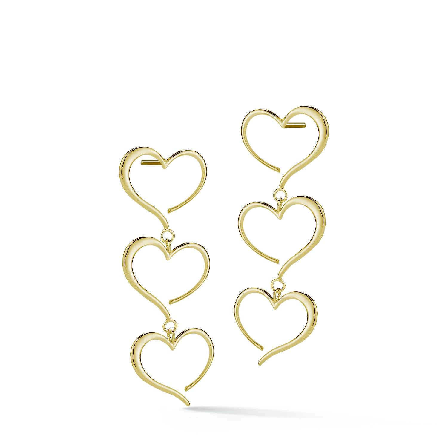 Designed in NYC

.925 Sterling Silver Triple Heart Dangle Earrings. On the road to charting your own path, the only rule is to follow your heart. Triple heart dangle earrings:

.925 sterling silver 
High-polish finish
Light-weight 
3 x 20 mm 3D