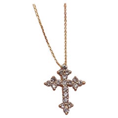 925 Sterling Silver Unisex Pendant Moissanite Cross Necklace Unique Gift For Her