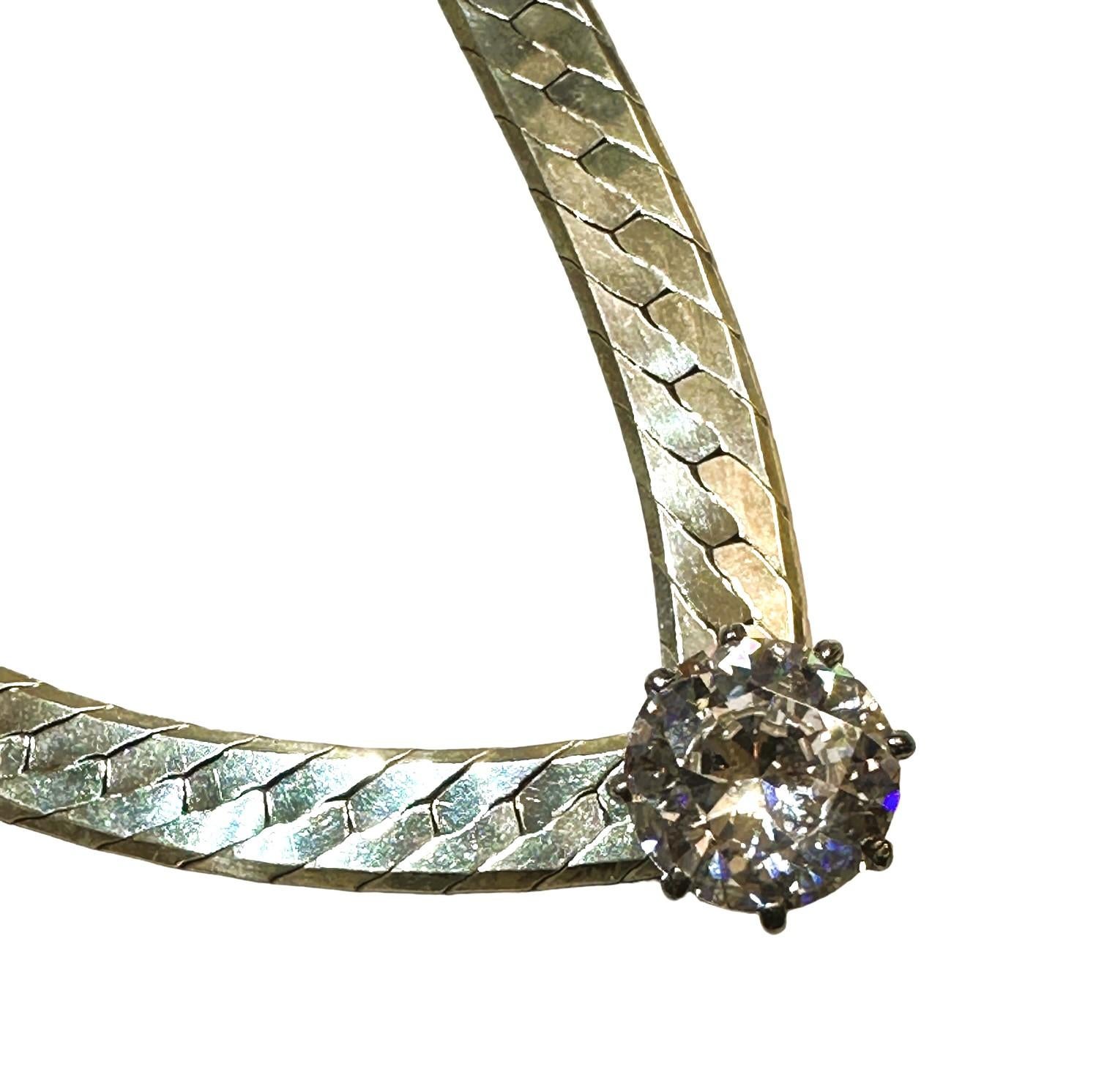 v shaped herringbone necklace