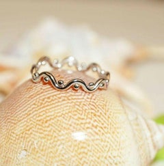 925 Sterling Silver Wavy Sea Shore Minimalist Ring Knuckle Ring Valentines Ring.