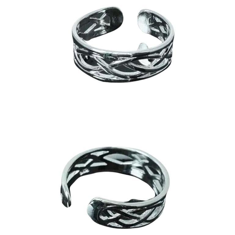 925 Sterling Silver Women Elegant Antique Toe Rings Trendy Summer Beach Jewelry.