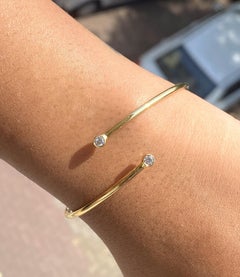 925 Sterling Silver Wrap Cuff Bracelet Minimalist Moissanite Bracelet For Women.