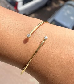 925 Sterling Silver Wrap Cuff Bracelet Minimalist Moissanite Bracelet For Women.