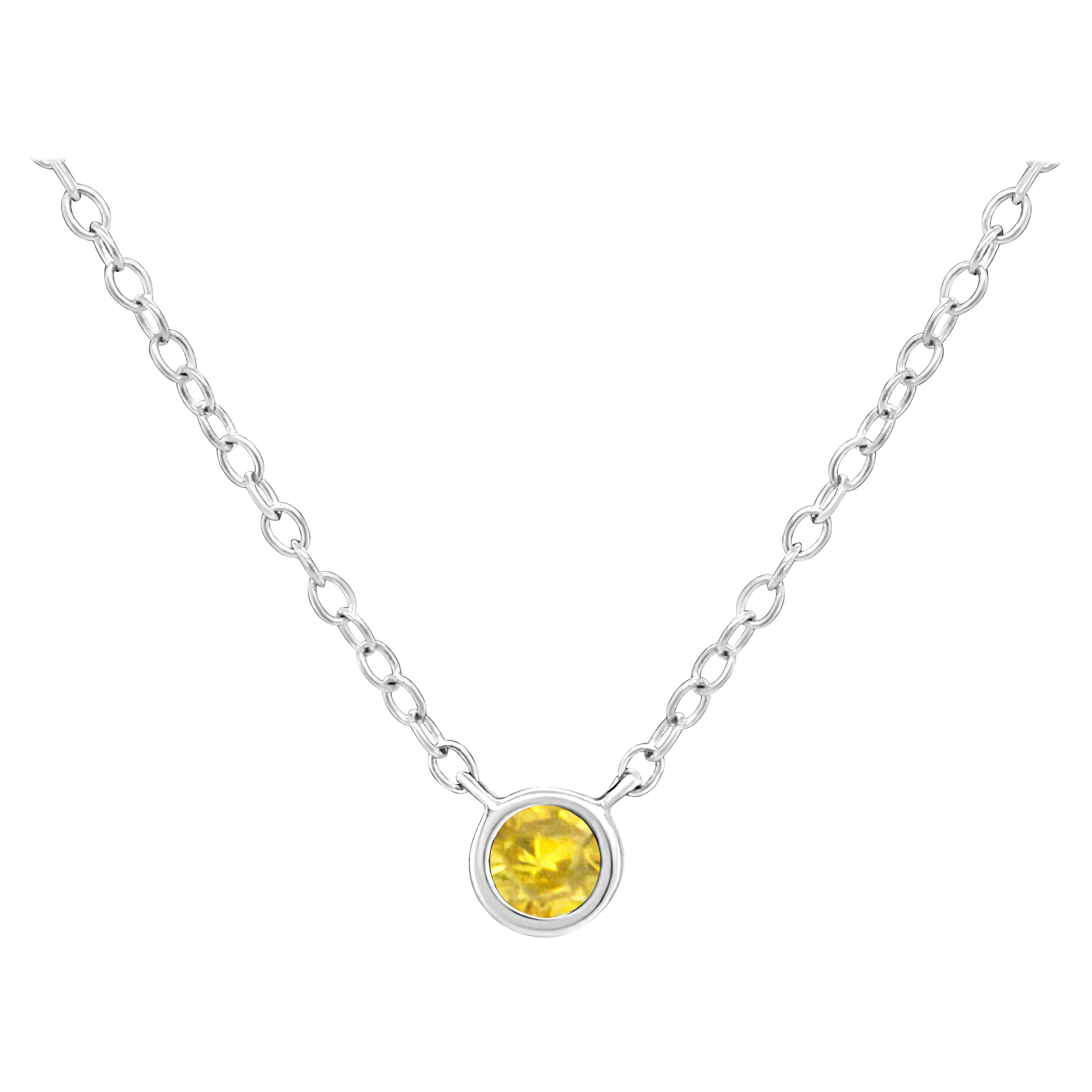 .925 Sterling Silver 7/8 Carat Baguette Diamond Heart Pendant Necklace