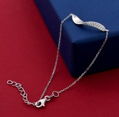 925 Sterling Siver Minimalist Design Bracelet Natural Pave Diamond Bracelet Gift