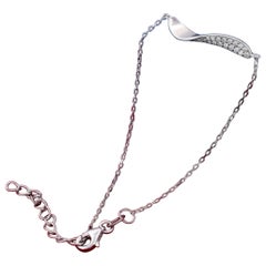 925 Sterling Siver Minimalist Design Bracelet Natural Pave Diamond Bracelet Gift